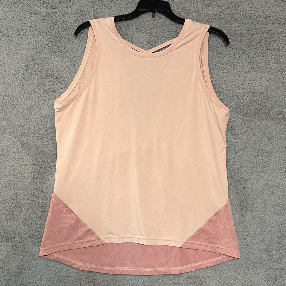 Pearl Izumi Wander Tank Womens XL Cycling Top Blush Rosette Deep V Cross Back